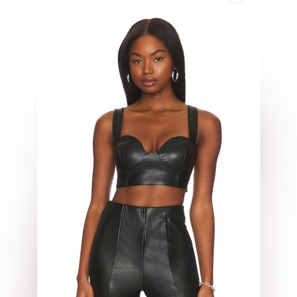 AFRM Bustier Faux Leather Top in XS, NWT